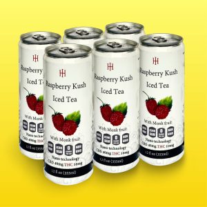 Raspberry Kush CBD Iced Tea 6 Pack - Refreshing and soothing beverages infused with isolate CBD per can